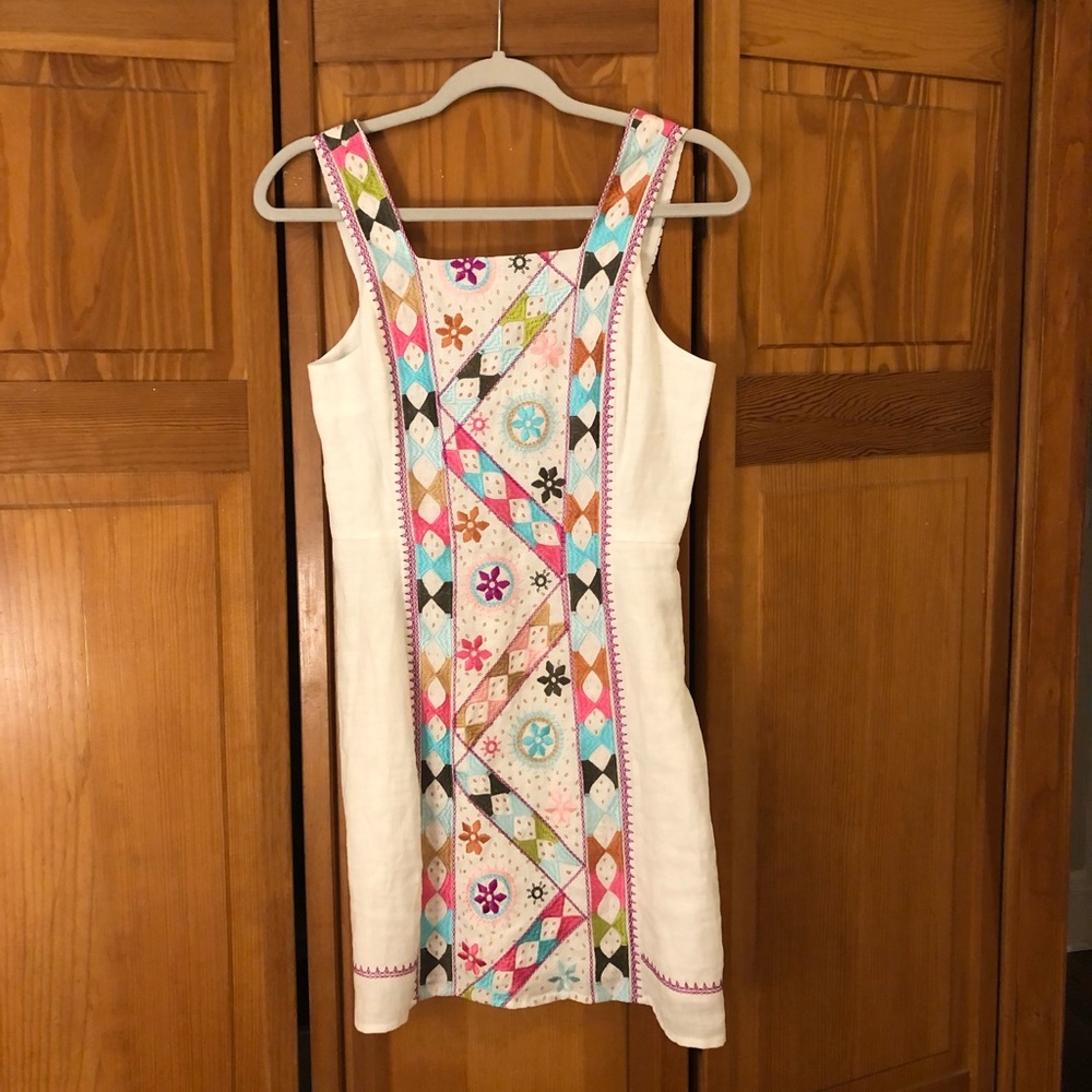 Calypso Embroidered Linen Dress